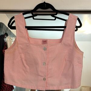 Lisa Says Gah pink checkered top